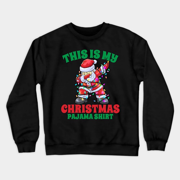 Christmas Pajama Santa Claus Crewneck Sweatshirt by KAWAIITEE